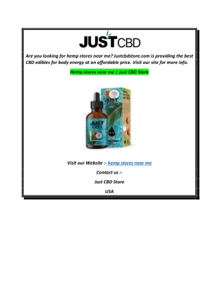 Hemp stores near me  Just CBD Store