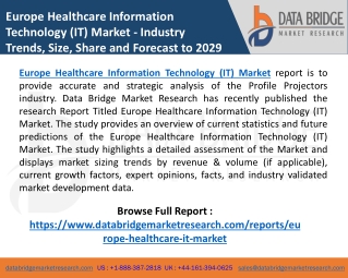 Europe Healthcare Information Technology (IT) Market : Size, Trends, Opportunity