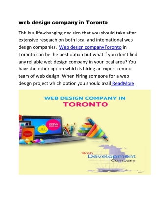 web design company in Toronto