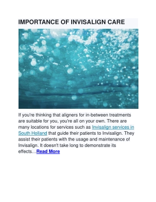 IMPORTANCE OF INVISALIGN CARE