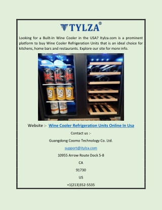 Wine Cooler Refrigeration Units Online in Usa | Itylza.com