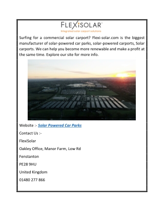 Solar Powered Car Parks  Flexi-solar.com