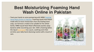 Best Moisturizing Foaming Hand Wash Online in Pakistan