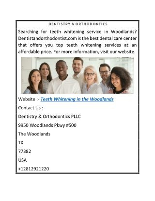 Teeth Whitening In The Woodlands  Dentistandorthodontist.com