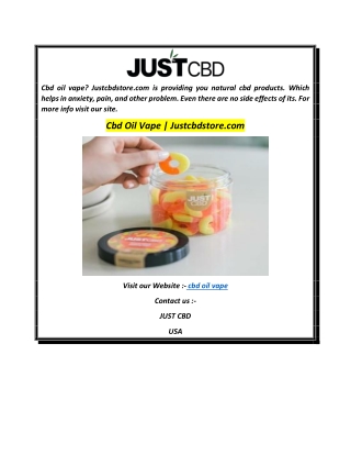 Cbd Oil Vape  Justcbdstore.com