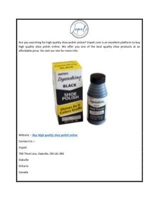 Buy High Quality Shoe Polish Online  Vopeli.com