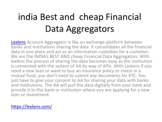 india Best and  cheap Financial Data Aggregators