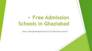 Free Admission Schools in Ghaziabad