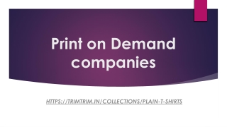 Print on Demand Companies