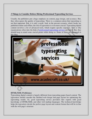 3 Things to Consider Before Hiring Professional Typesetting Services