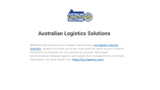 Cost Efficient Logistics Services Australia