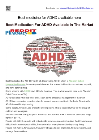 Best medicine for ADHD avaliable here