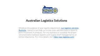 Cost Efficient Logistics Services Australia