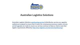 Warehousing Companies in Australia