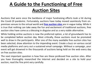 Free Auction Sites