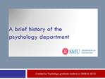 A brief history of the psychology department