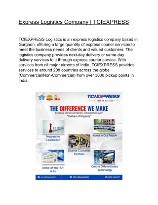 Express Logistics Company | TCIEXPRESS