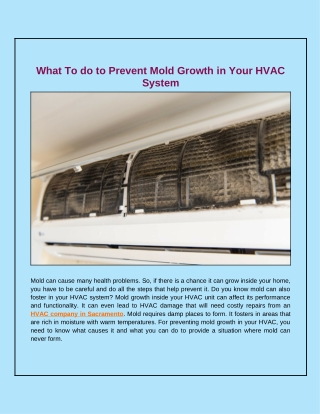 How to Prevent Mold from Growing in Your HVAC System