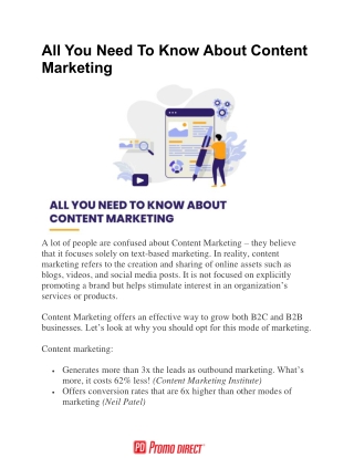 All You Need To Know About Content Marketing - Business and Marketing Blog