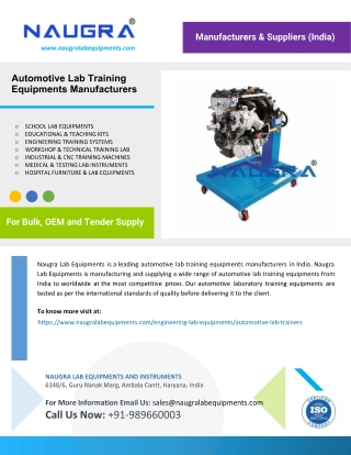 Automotive Lab Training Equipments Manufacturers