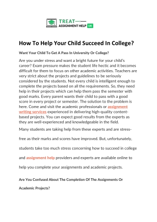 How To Help Your Child Succeed In College