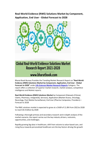 Global Real-World Evidence Solutions Market Research Report 2021-2028