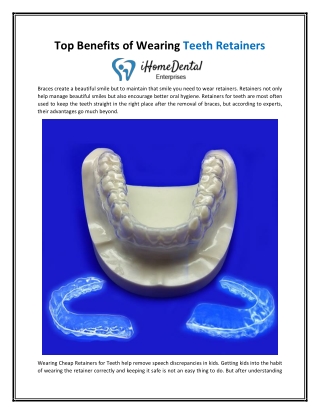 Top Benefits of Wearing Teeth Retainers