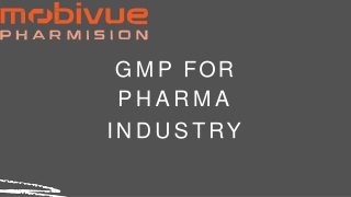 GMP for Pharma Industry