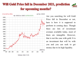 Will Gold Price fall in December 2021, prediction for upcoming months