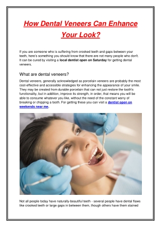 How Dental Veneers Can Enhance Your Look