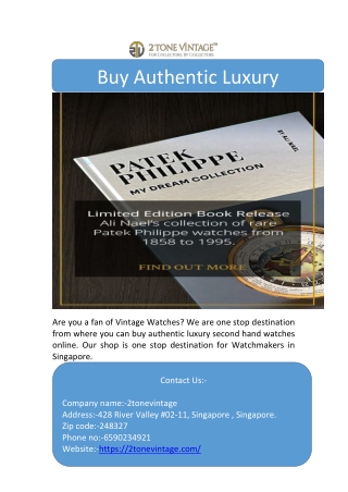 Buy Authentic Luxury Watches Online