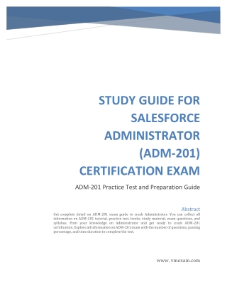 [ADM-201] Salesforce Administrator | Study Guide