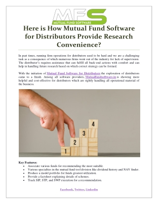 Here is How Mutual Fund Software for Distributors Provides Research Convenience