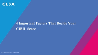4 Important Factors That Decide Your CIBIL Score