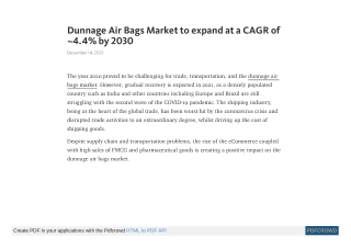 Dunnage Air Bags Market to expand at a CAGR of ~4.4%
