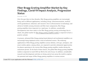 Fiber Bragg Grating Amplifier Market to Reach US$ 750 Mn by 2030