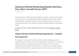 Software Defined Networking Market Share, Insights by 2027