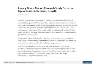 Luxury Goods Market Market Trends and Research Insights by 2027