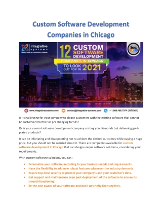 Custom Software Development Companies in Chicago