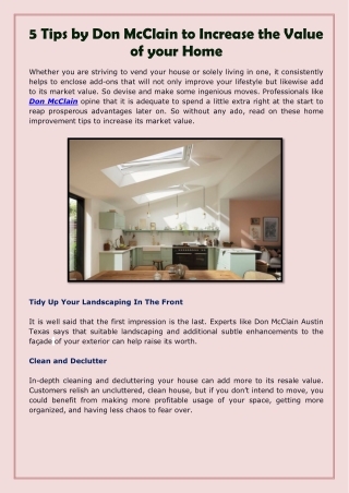 5 Tips by Don McClain to Increase the Value of your Home-converted