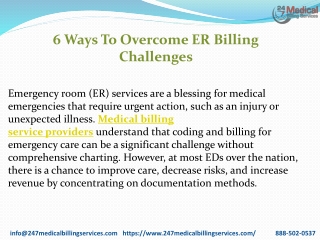 6 Ways To Overcome ER Billing Challenges