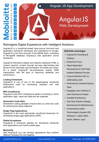 Angular JS Application Development - Mobiloitte