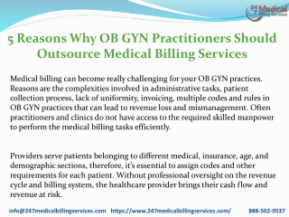 5 Reasons Why OB GYN Practitioners Should Outsource Medical Billing Services