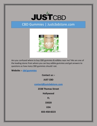 CBD Gummies | Justcbdstore.com