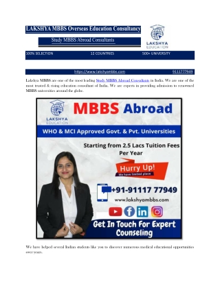Best Consultant for MBBS Abroad
