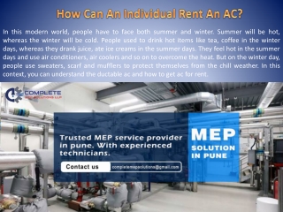 How Can An Individual Rent An AC?