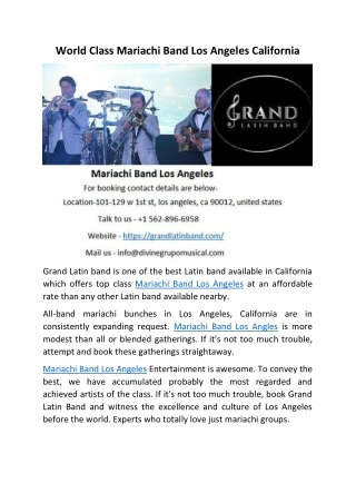 World Class Mariachi Band Los Angeles California