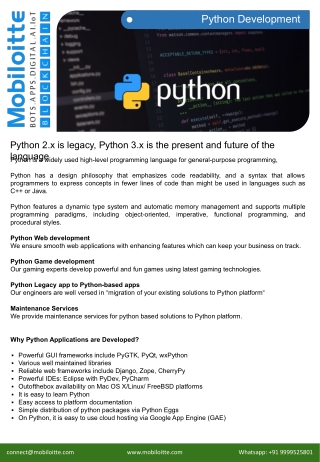 Python Development - Mobiloitte