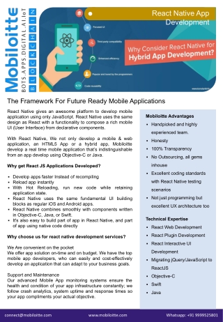 React Native Development - Mobiloitte