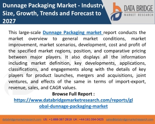 Dunnage Packaging Market – Industry Trends and Forecast to 2027